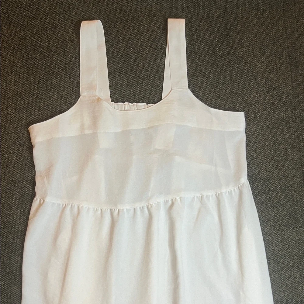 NWT Elegant White Maxi Dress sz L Pockets Adjustable Straps - Picture 3 of 14